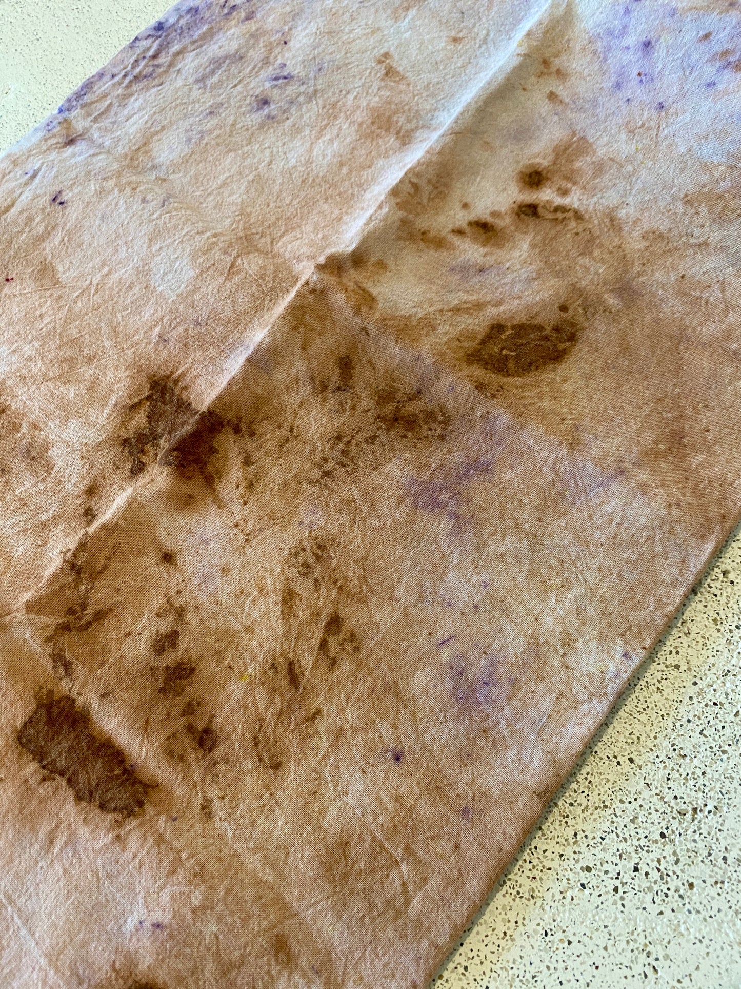Plant Dyed Kitchen Towel Browns + Purples