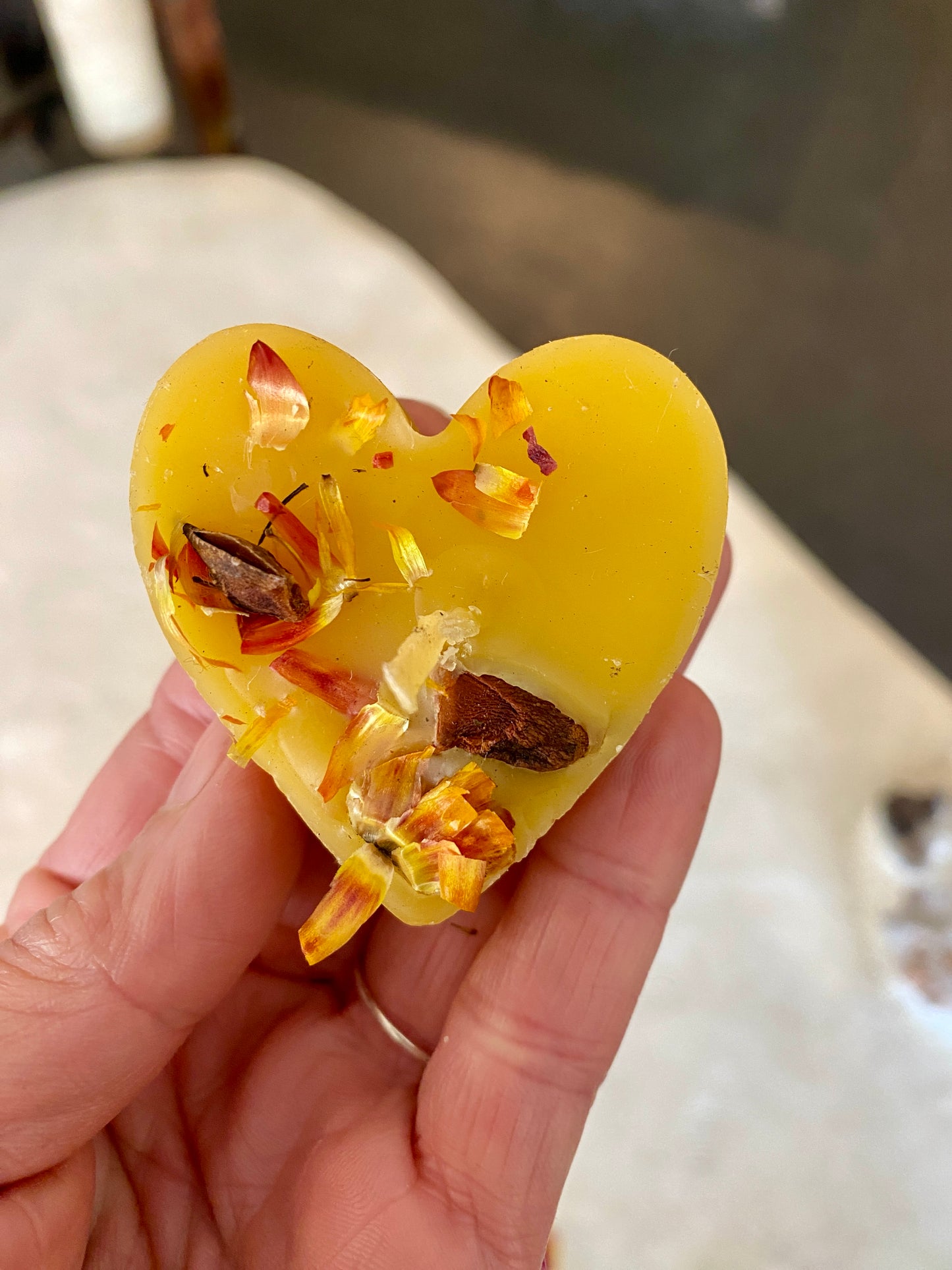 Toasted Pumpkin Beeswax Heart Tea Candle