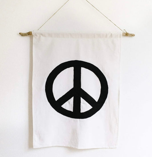 Peace Embroidered Tapestry Wall Hanging