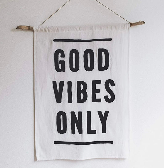 Good Vibes Only Embroidered Tapestry Wall Hanging