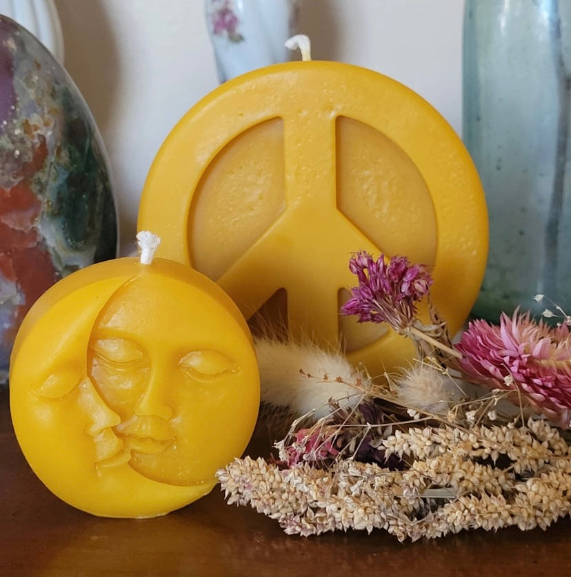 Peace Sign Candle Beeswax
