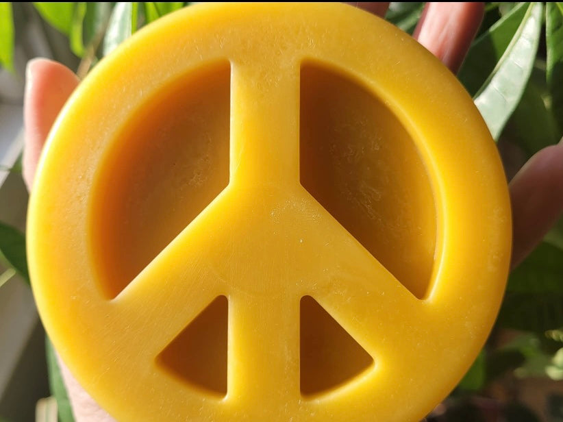 Peace Sign Candle Beeswax
