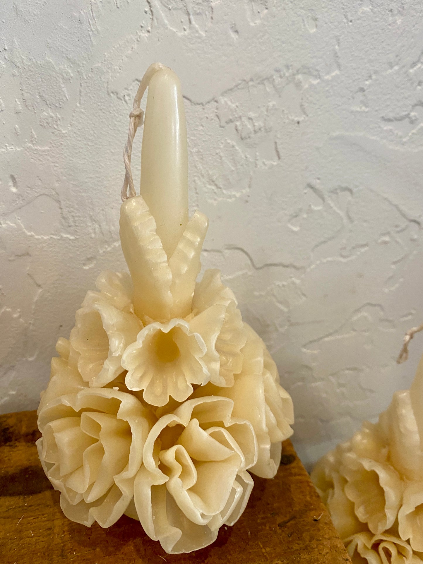 Oaxaca Day of the Dead Natural Beeswax Flower Candle