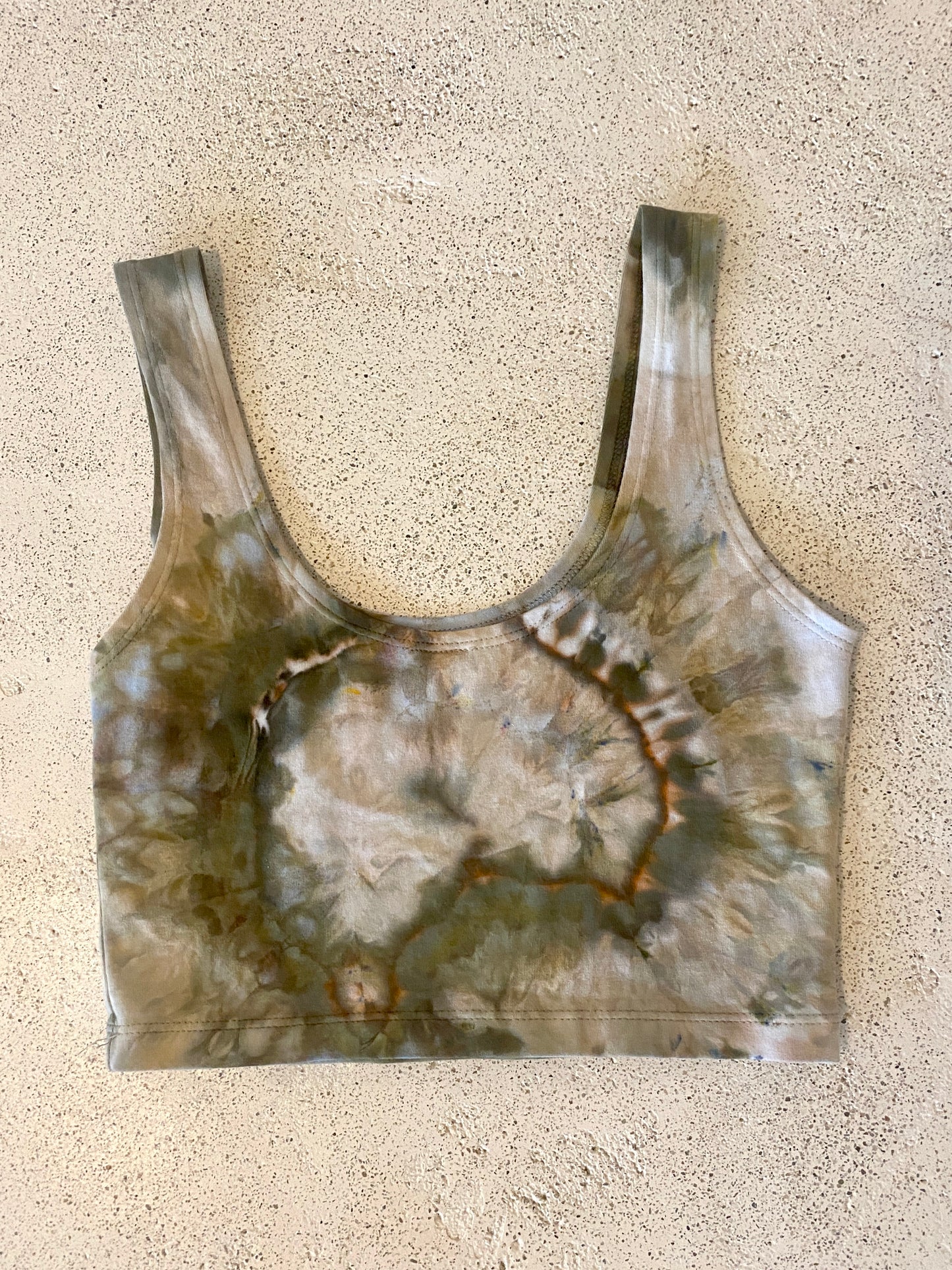 Earthy Agate Pigment Dyed Crop Tank T002