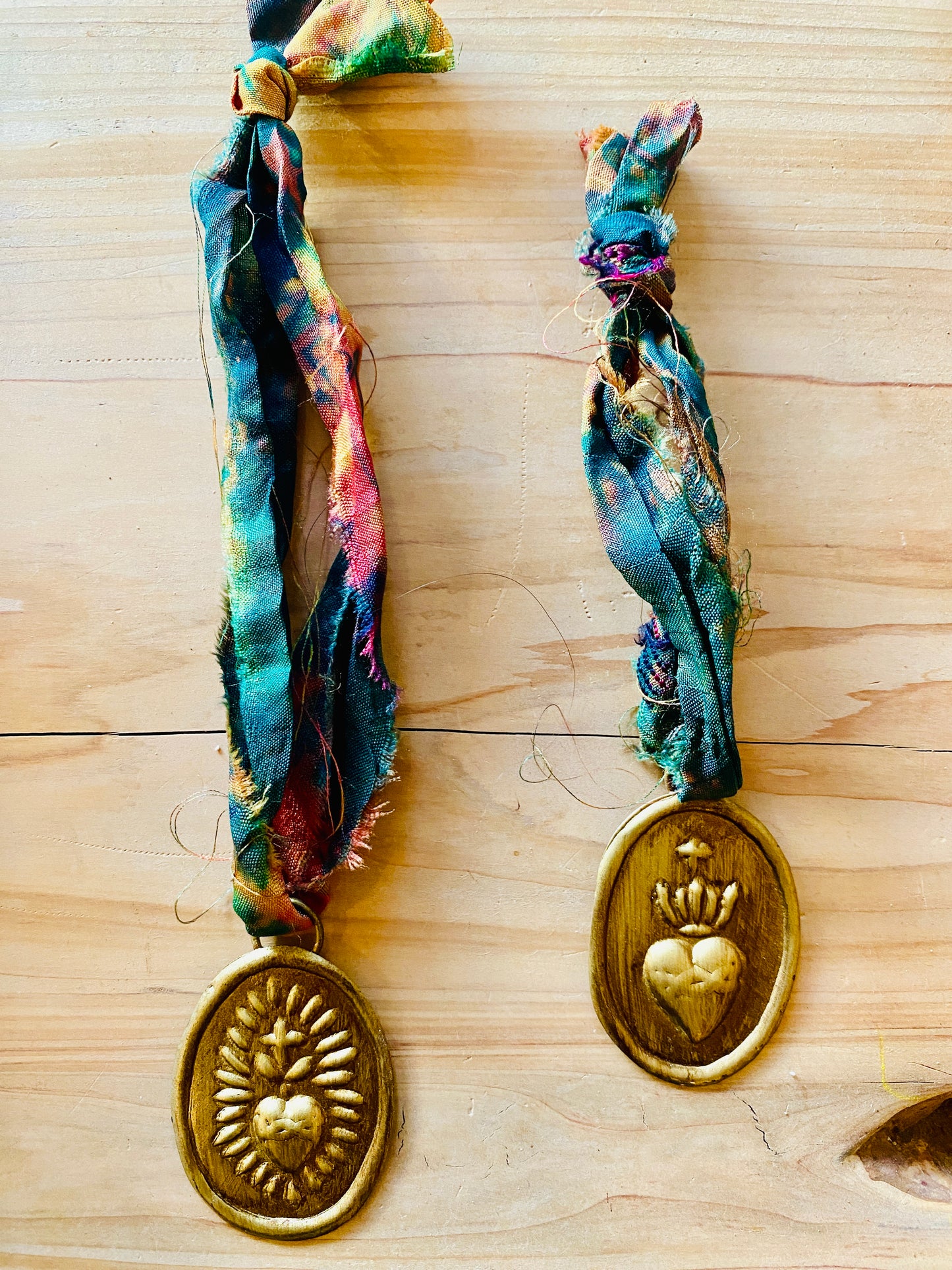 Brass Milagros Heart Ornament