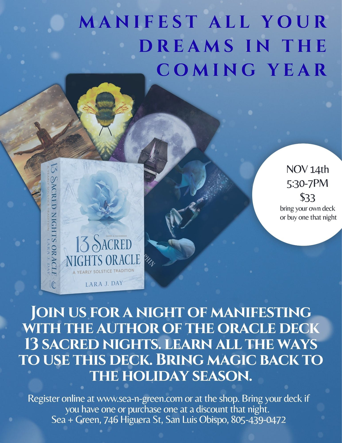 A Night of Manifestation with 13 Sacred Nights Oracle Deck Author Lara Day