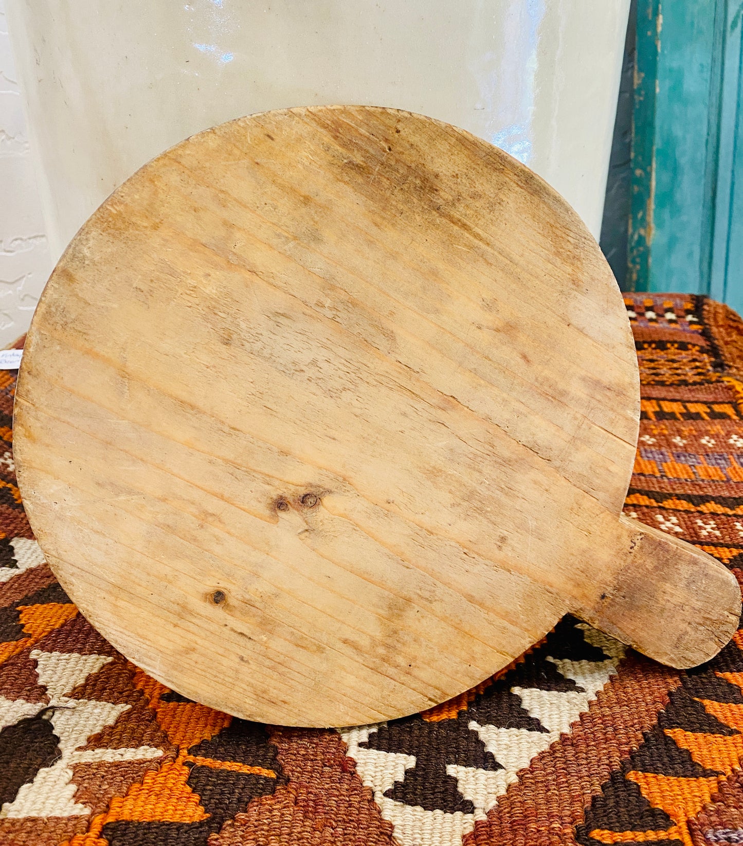 Antique European Bread Board Carved Roman Numerals