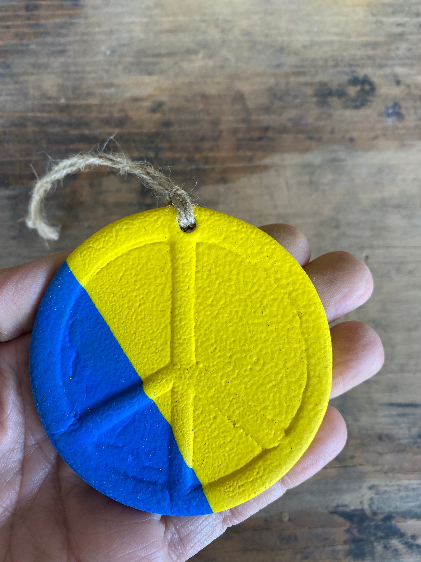 Clay Peace Sign - Ukraine Aid