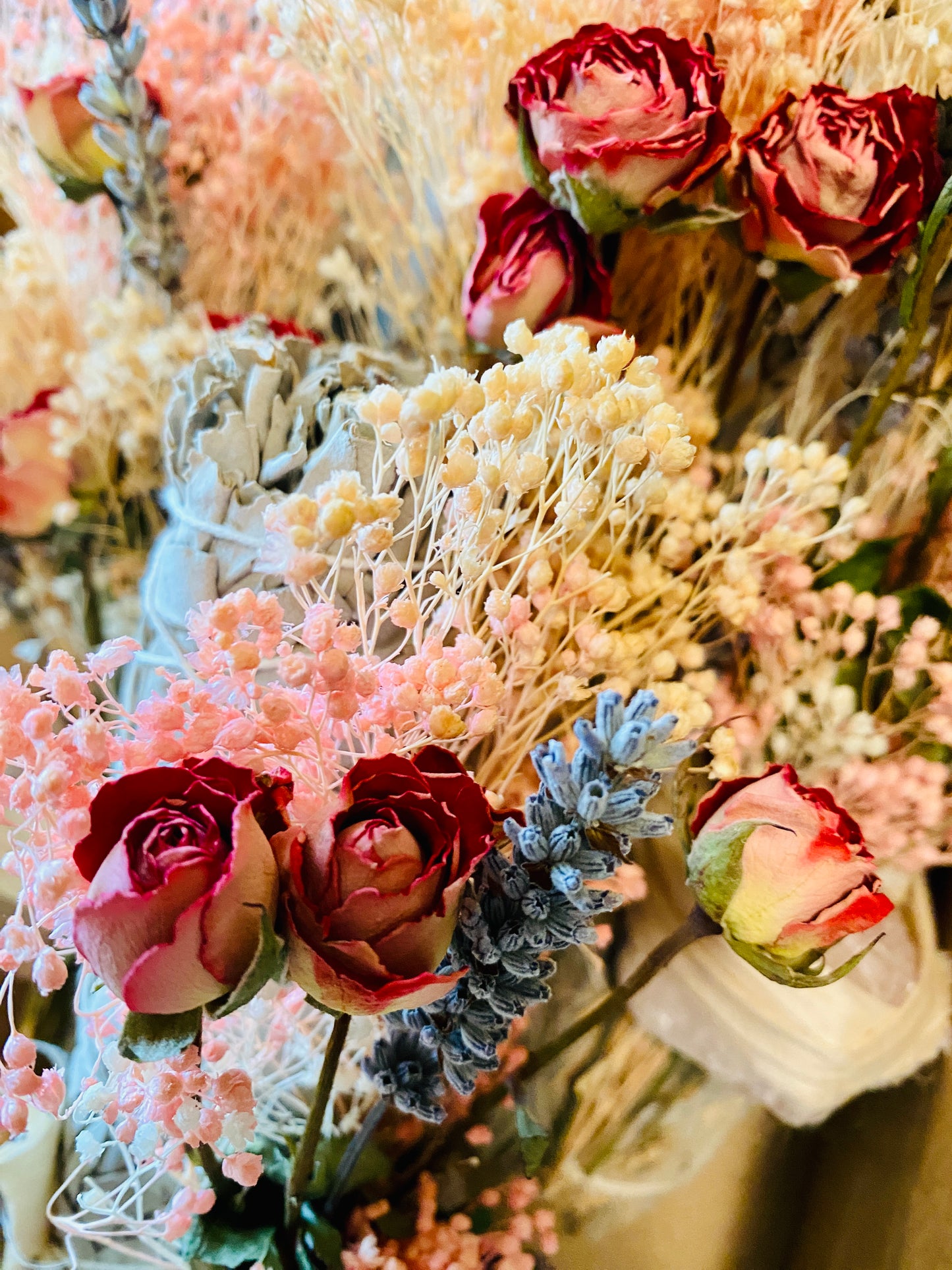 Magical Flower Sage Bundle Large with Rose Quartz
