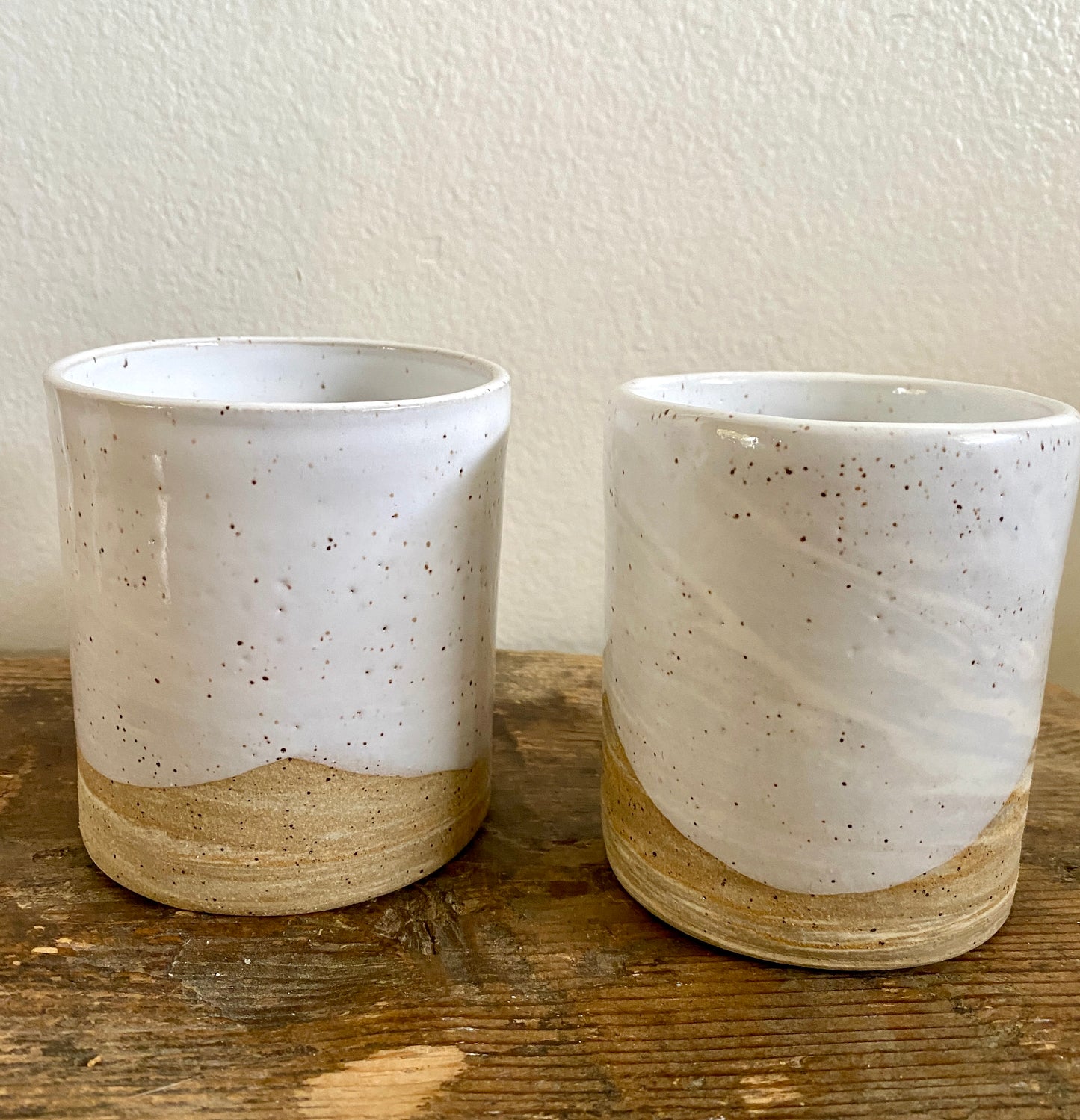 Marbled White Glazed Tumbler Mug