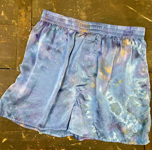Blue Dyed Silk Boxers SB02