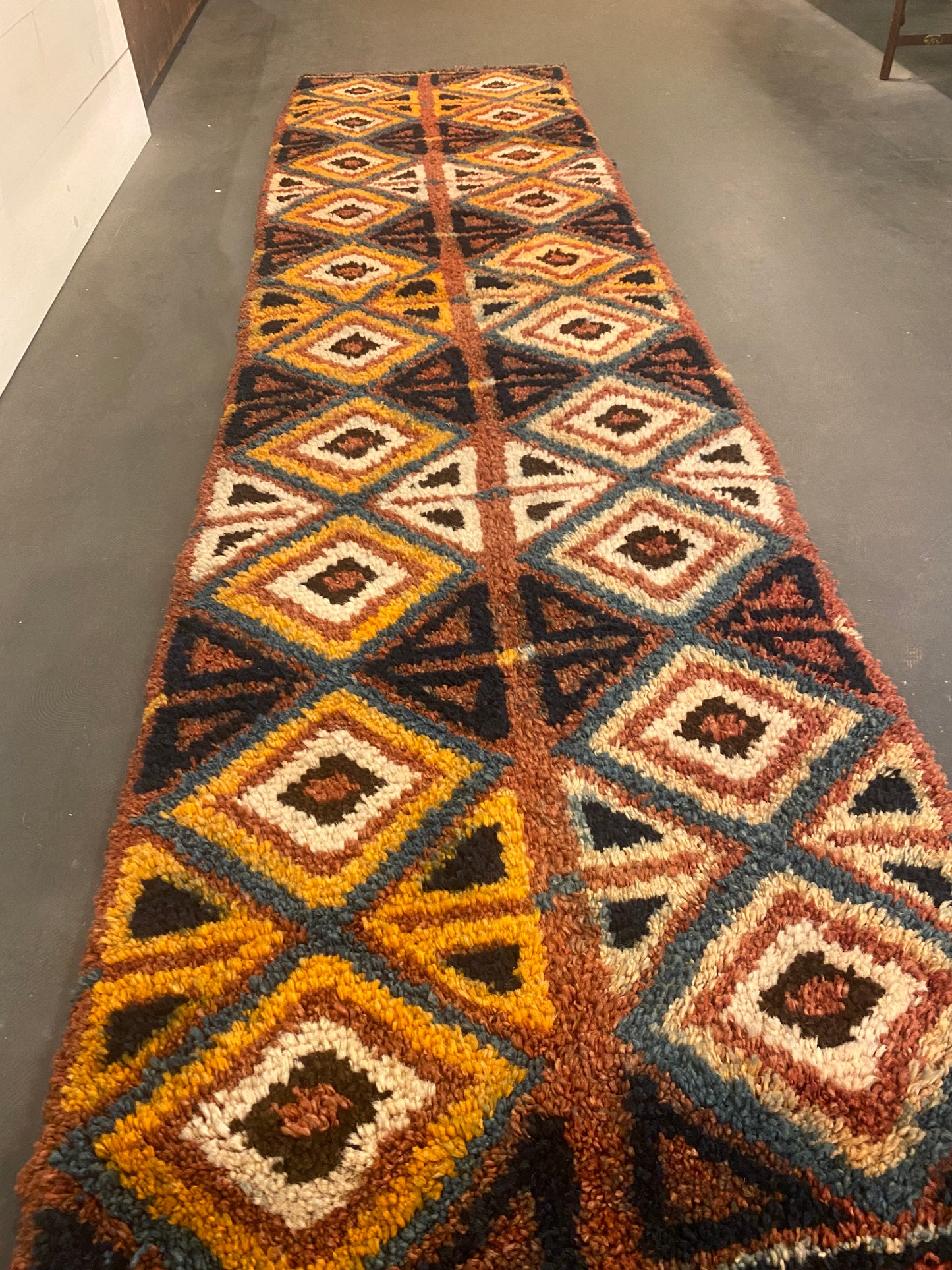 Vintage Uzbekistan Diamond Plush Janbaz Rug