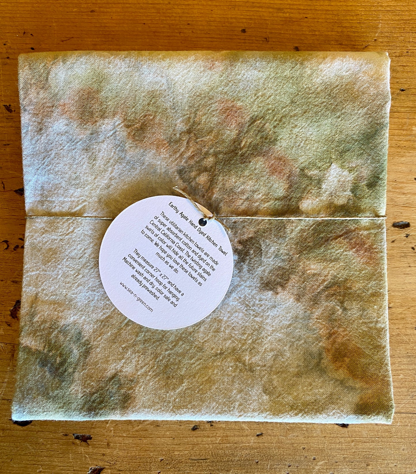 Earthy Agate Hand Dyed Kitchen Towel