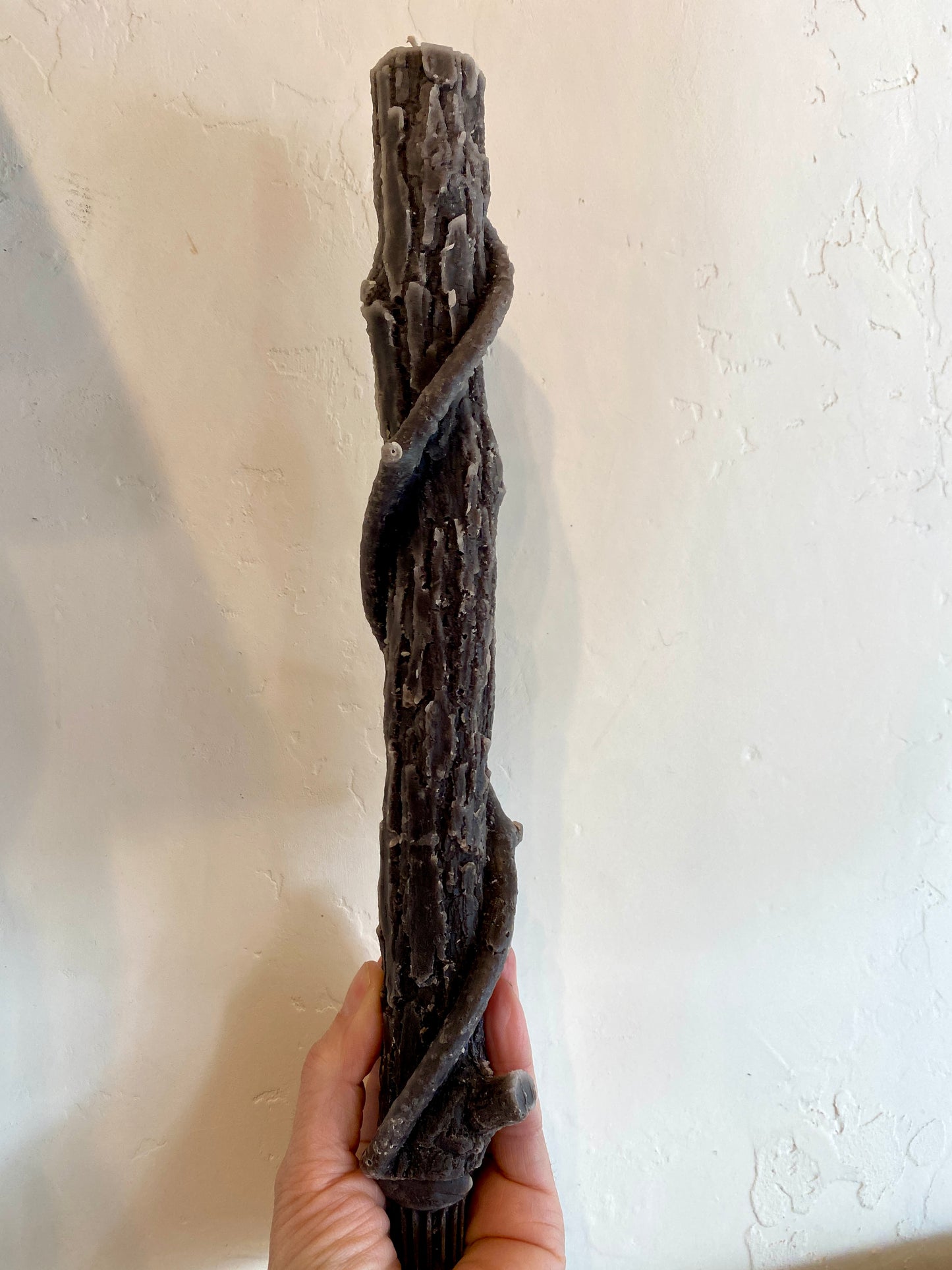 Bittersweet Oak Beeswax Colossal Stick Candle Dark Chocolate Brown