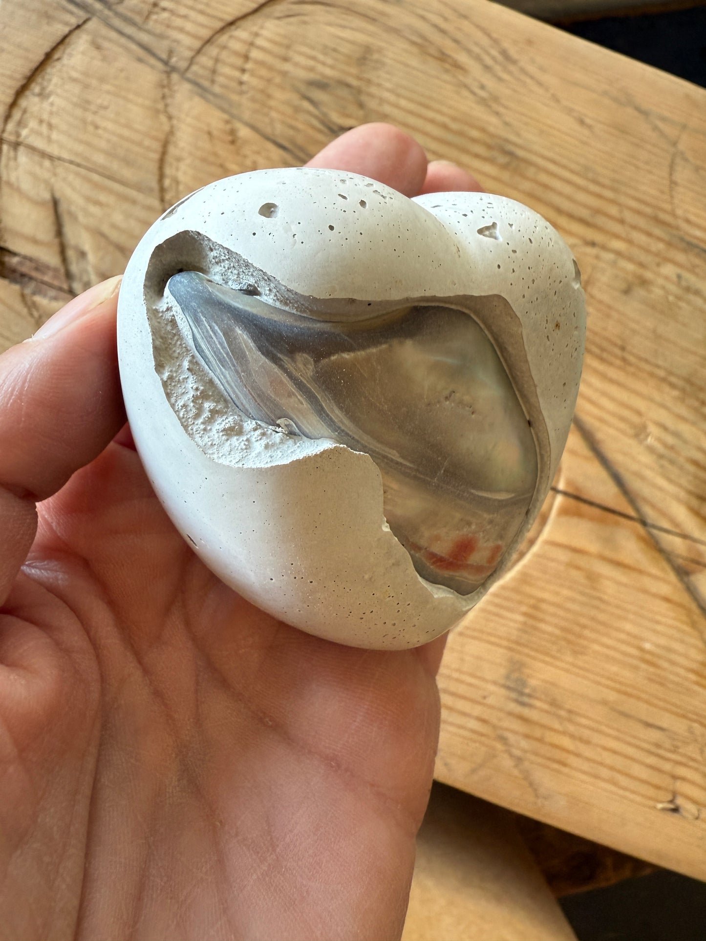 Concrete Heart with Abalone
