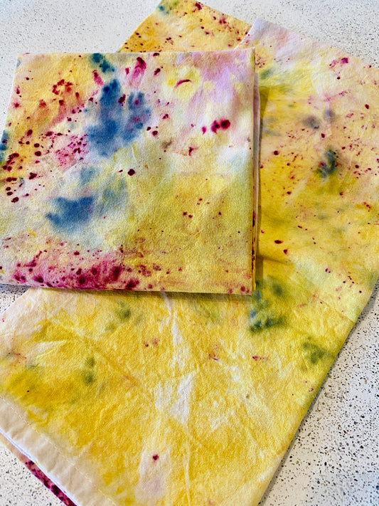 Plant Dyed Kitchen Towel Yellows + Pinks