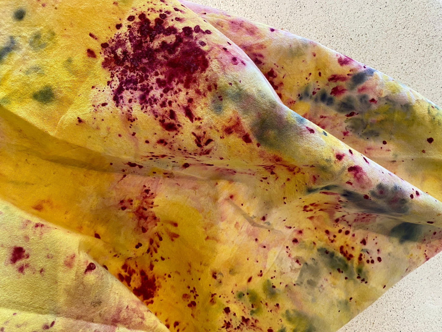 Plant Dyed Kitchen Towel Yellows + Pinks