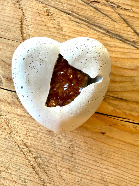 Citrine Druzy Concrete Heart