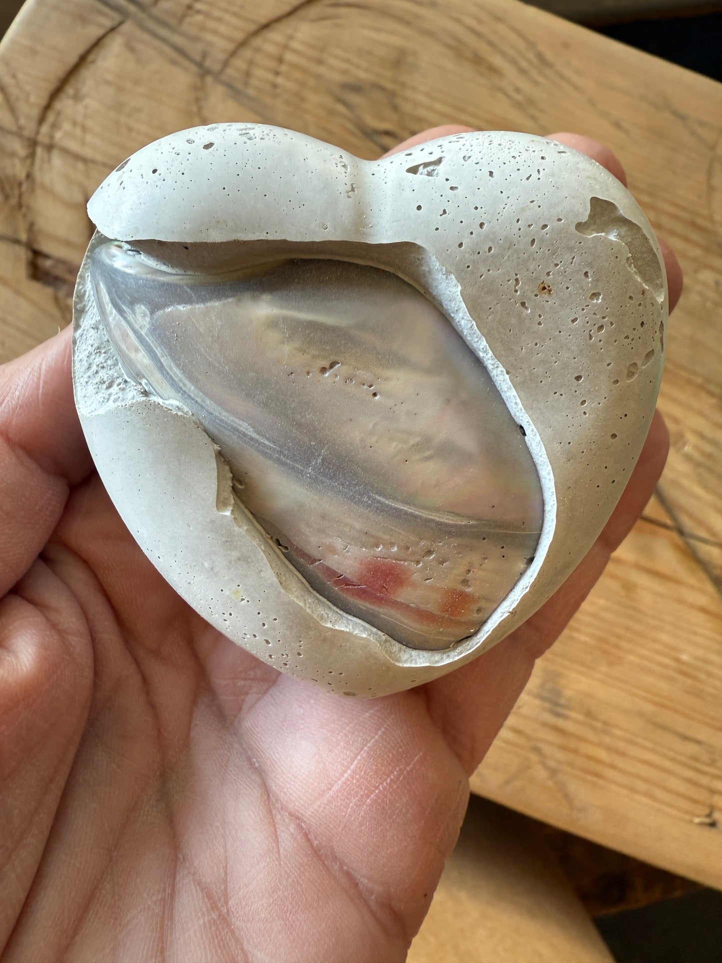 Concrete Heart with Abalone