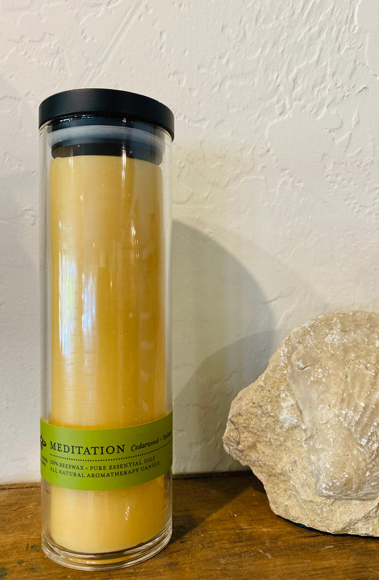 Meditation Sanctuary Tall Glass Candle 12.5 oz