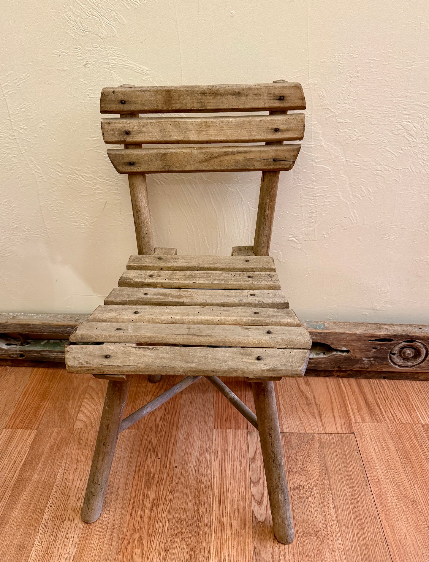 Vintage European Wooden Children's Chairs, Set of 2