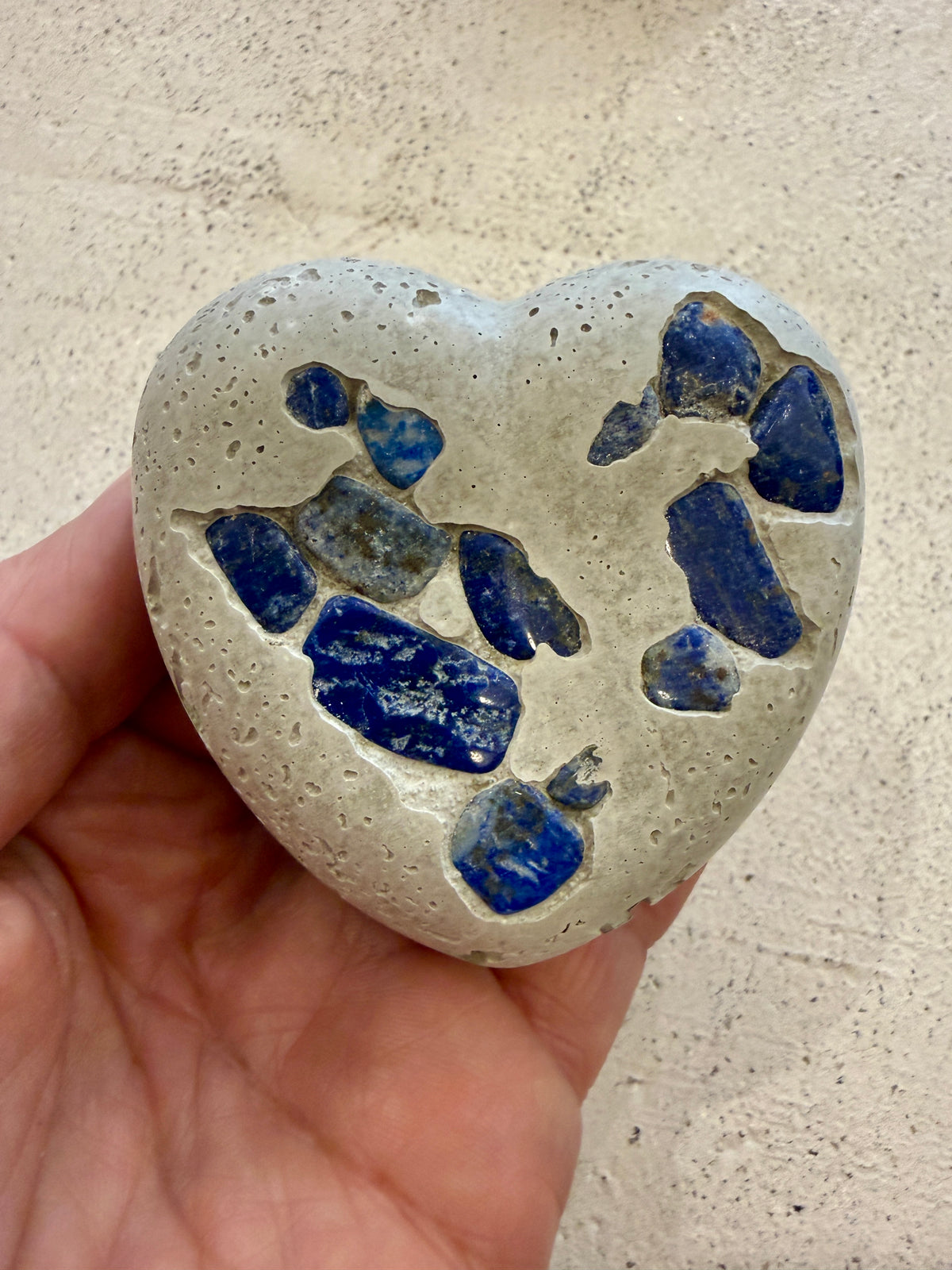 Concrete Heart with Mixed Crystals