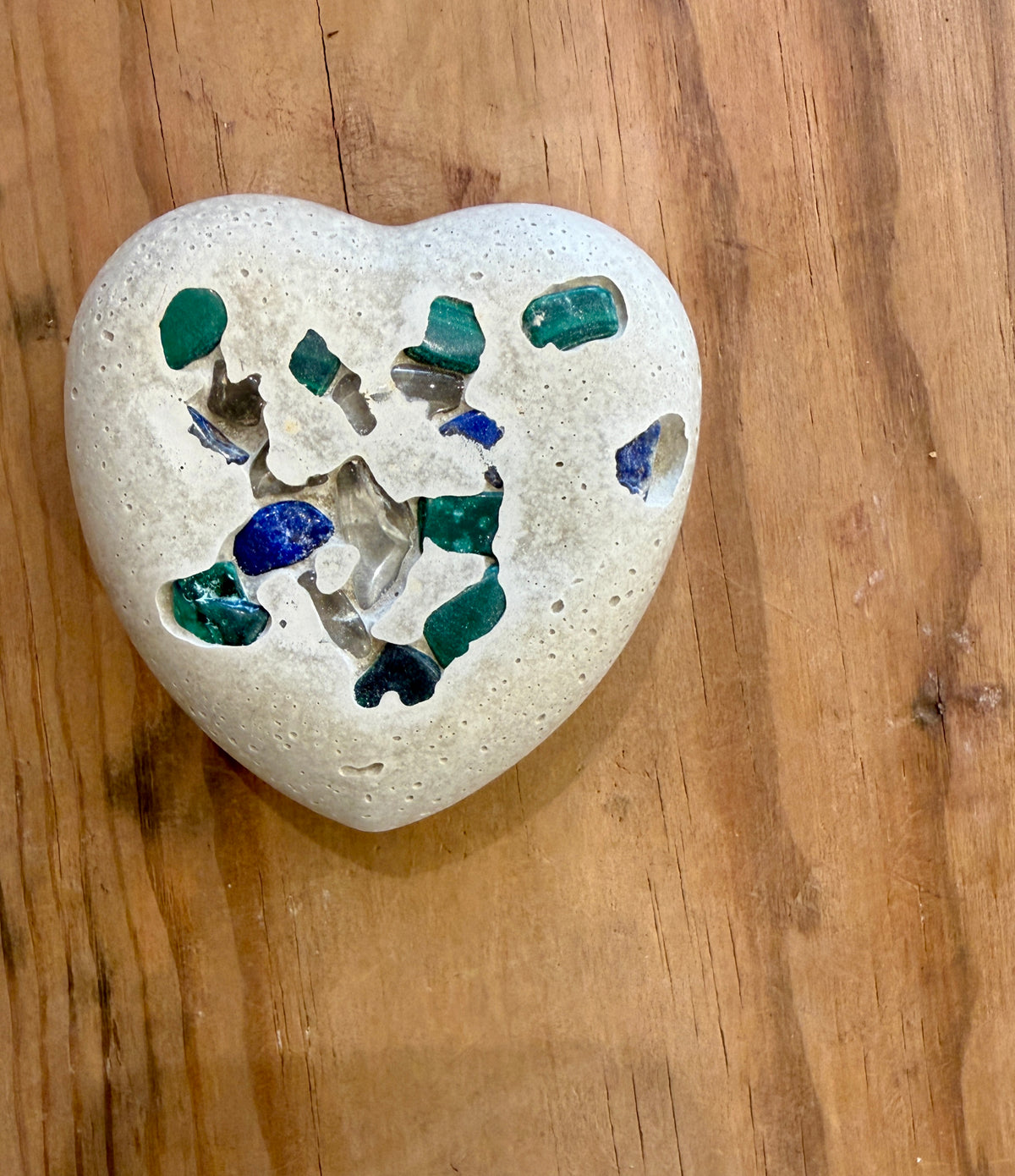 Concrete Heart with Mixed Crystals