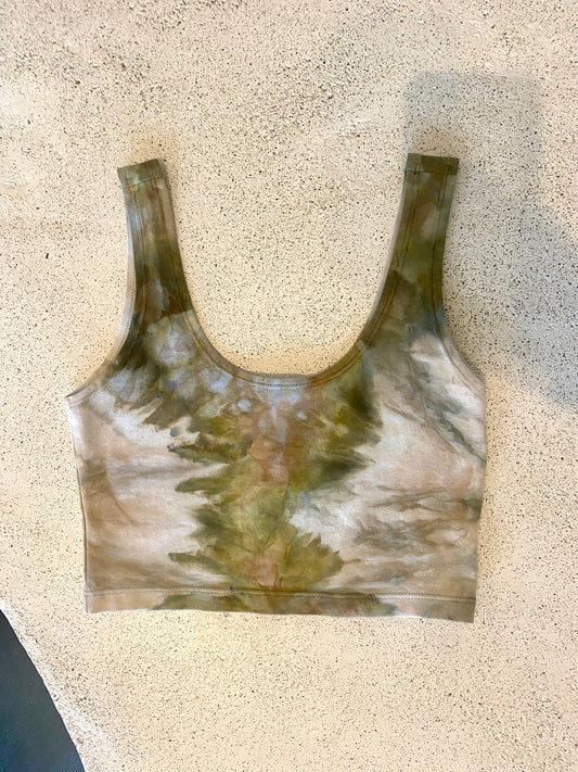 Earthy Agate Pigment Dyed Crop Tank T002