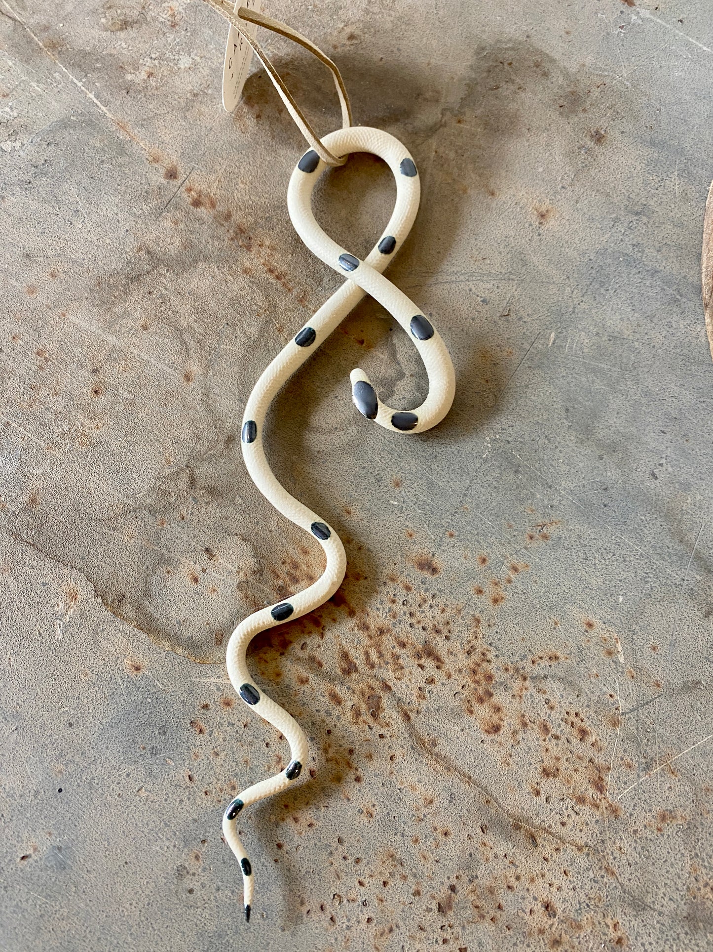 White Ceramic Snake Ornament