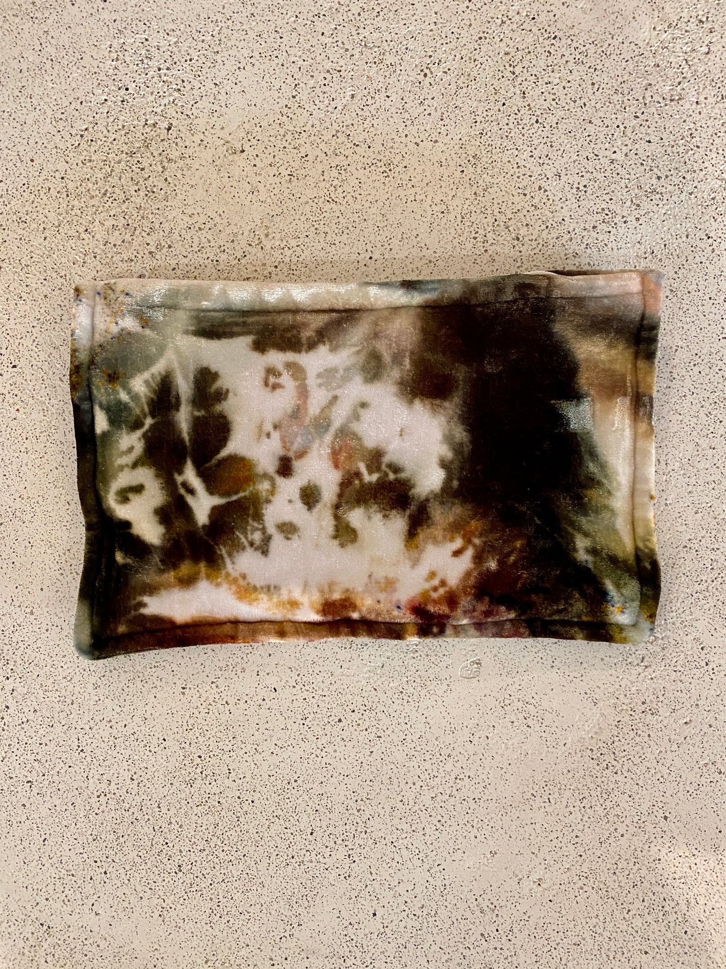 Earthy Agate Dyed Velvet + Silk Pouch Large