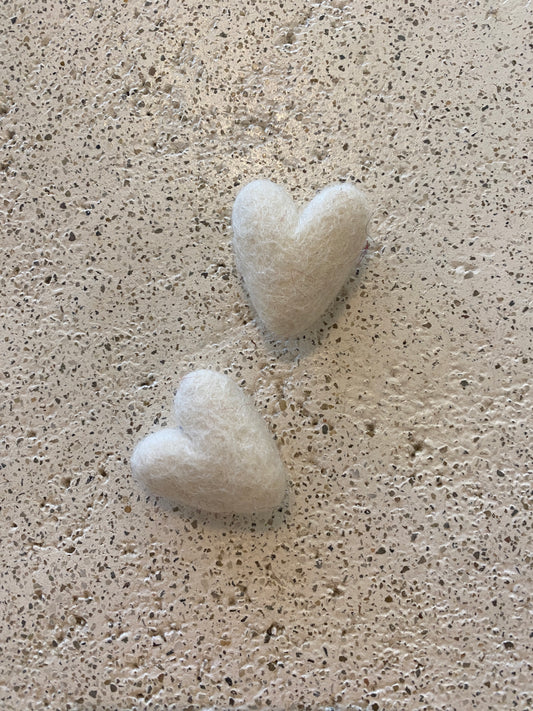 White Felt Heart