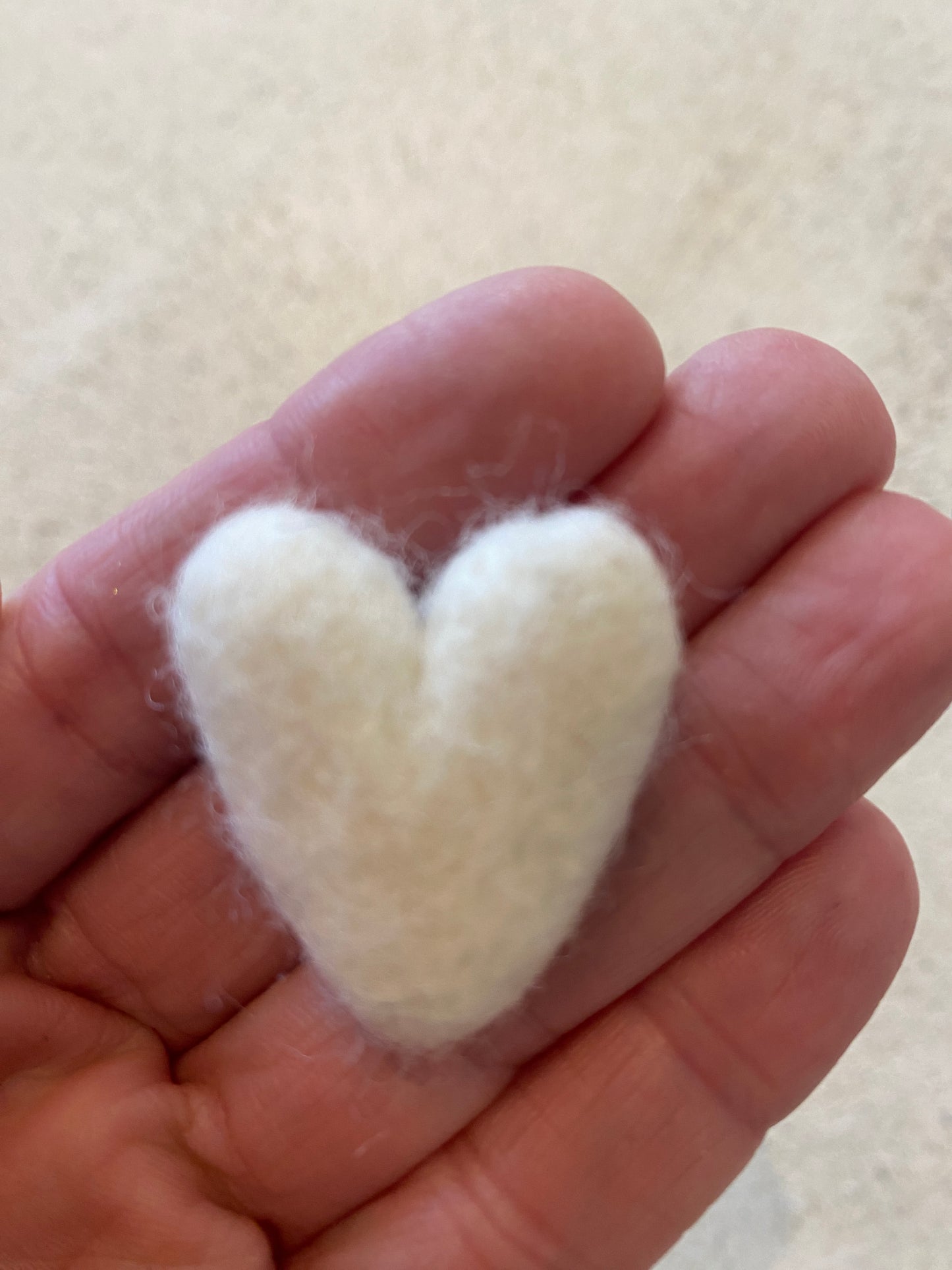 White Felt Heart