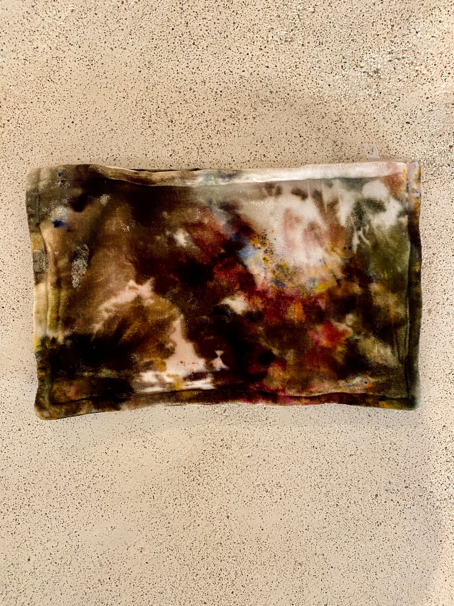 Earthy Agate Dyed Velvet + Silk Pouch Large