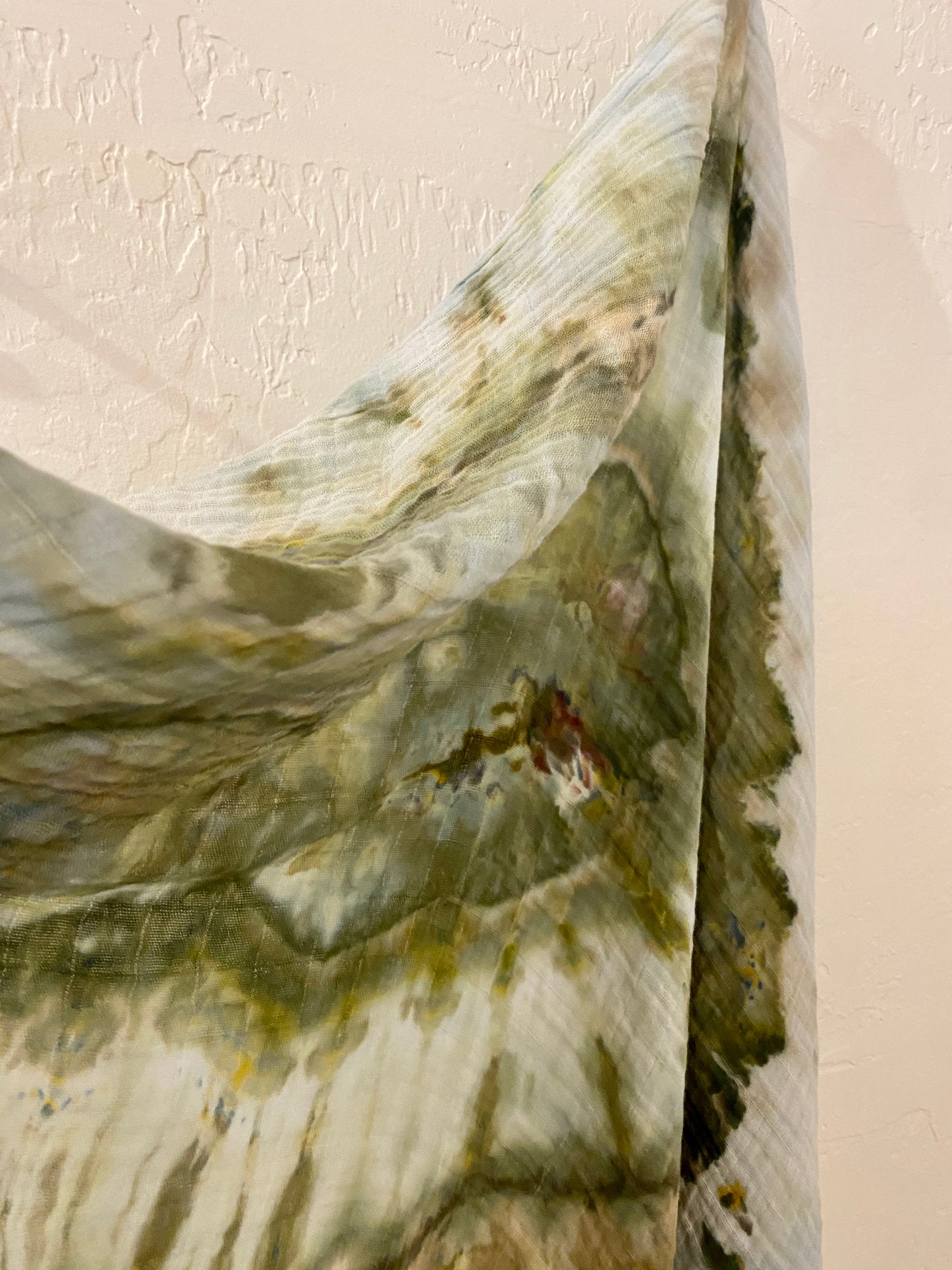 Earthy Dyed Muslin Cotton Shawl / Throw / Swaddle