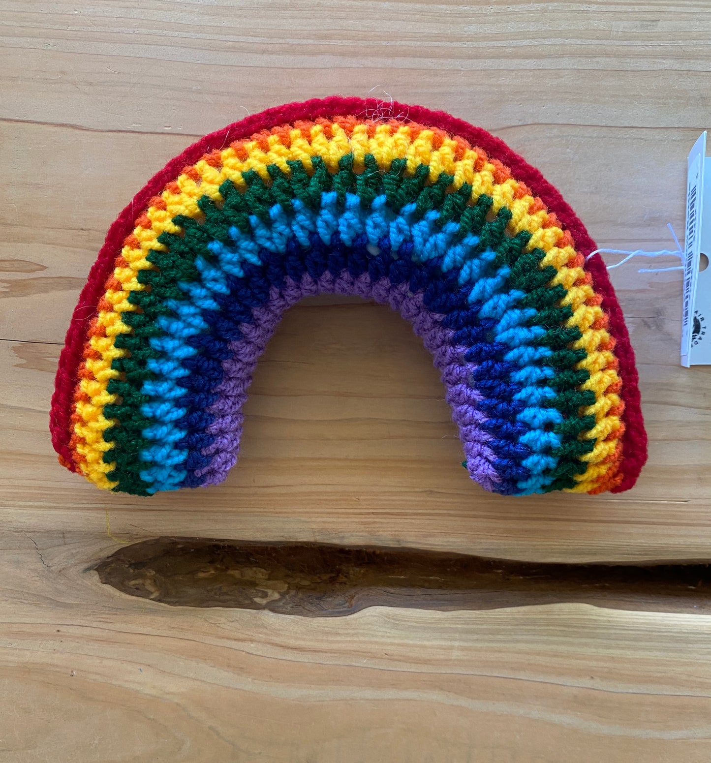 Knit rainbow rattle