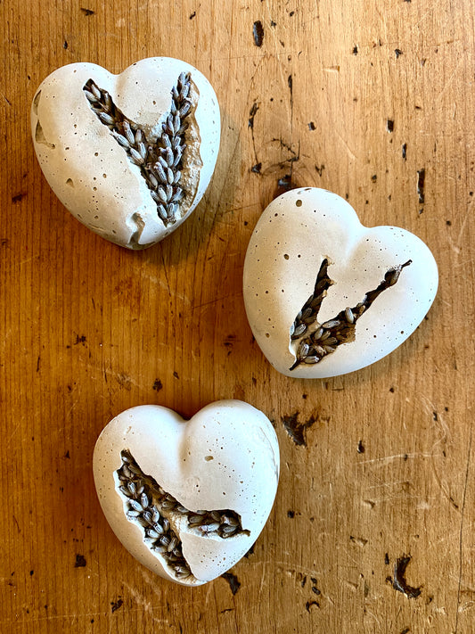 Petrified Lavender Concrete Heart