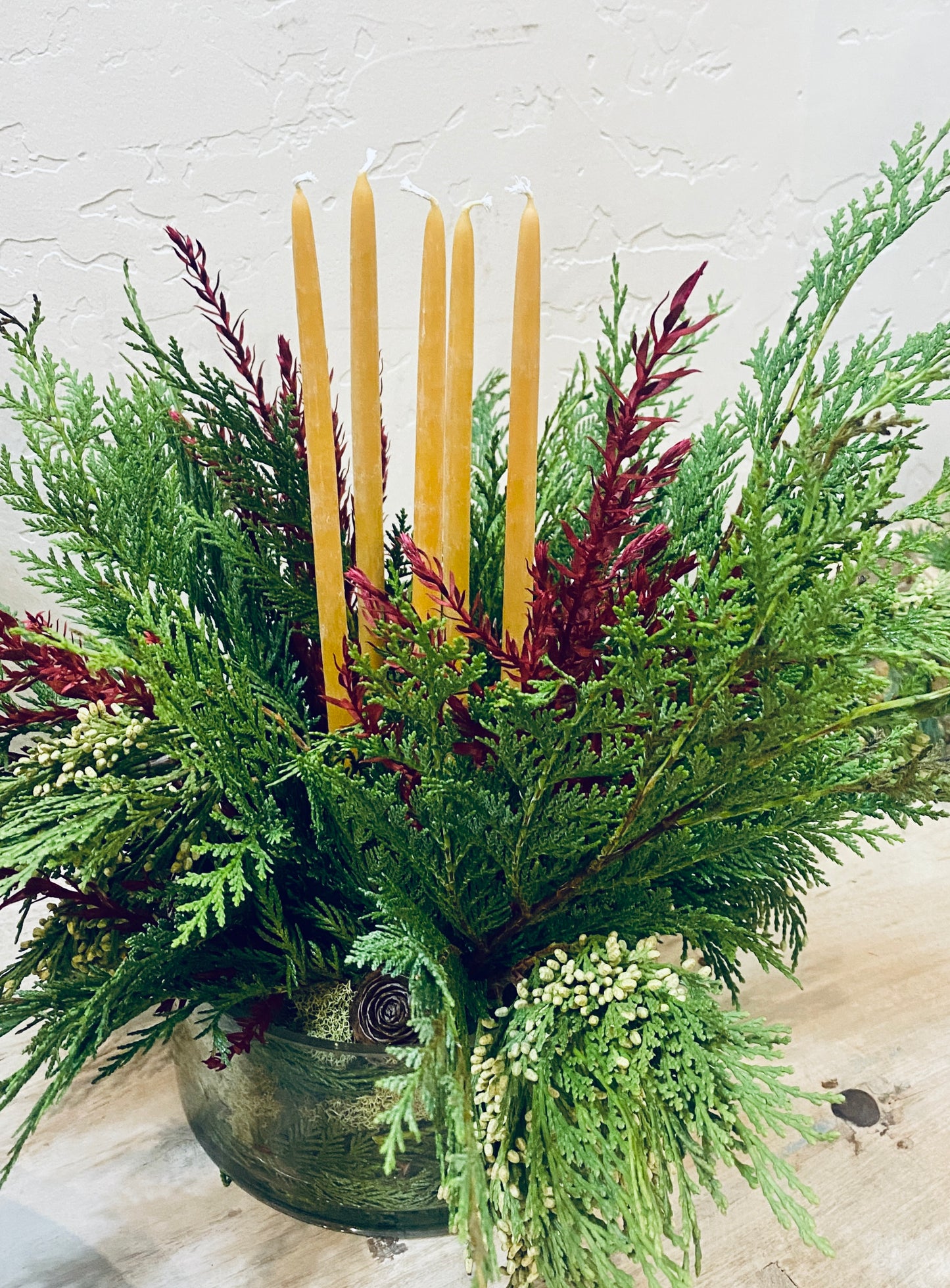 Set of 7 Beeswax Tall Skinny Tapers