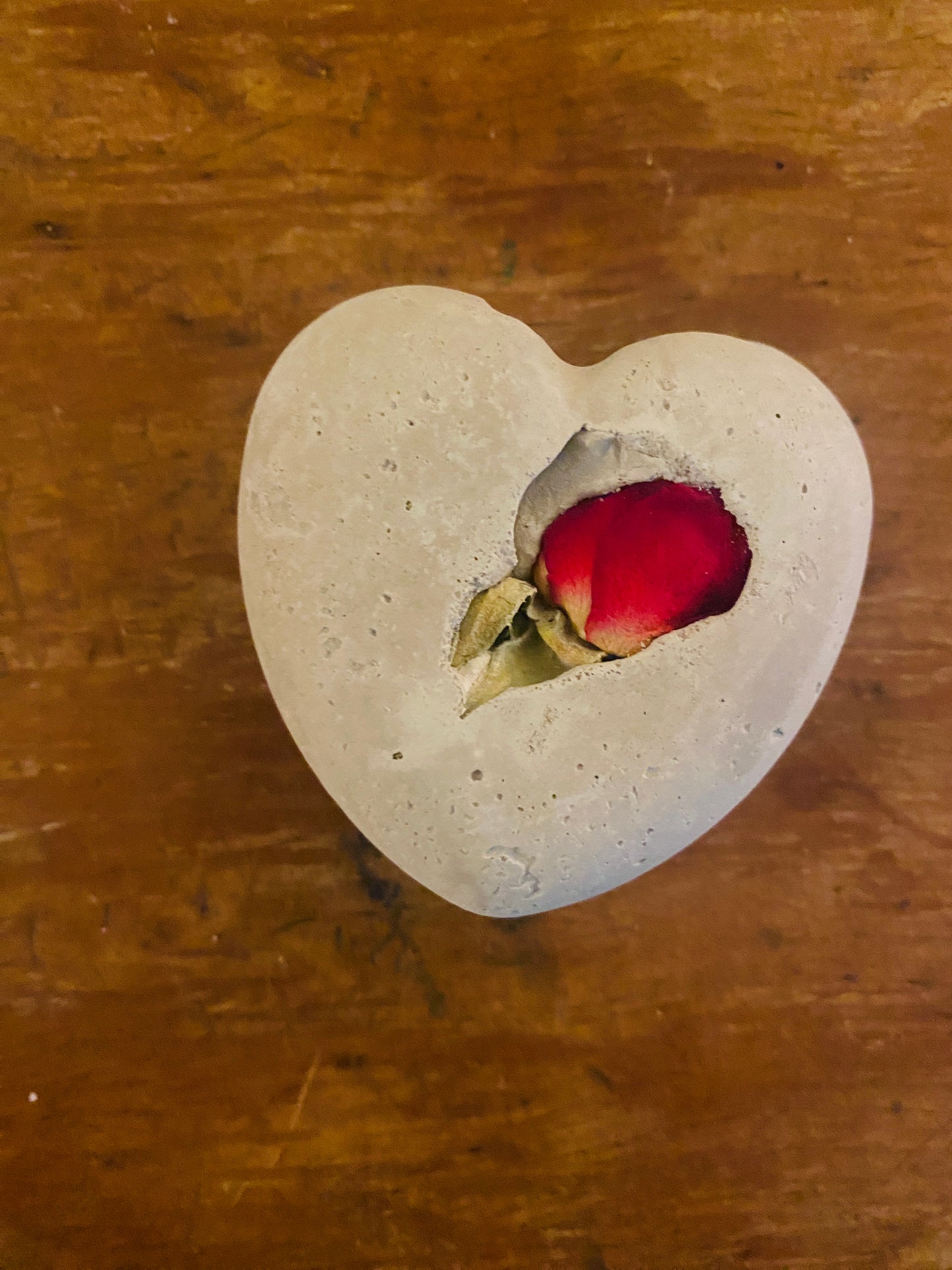 Petrified Dried Red Rose Love Valentine Heart