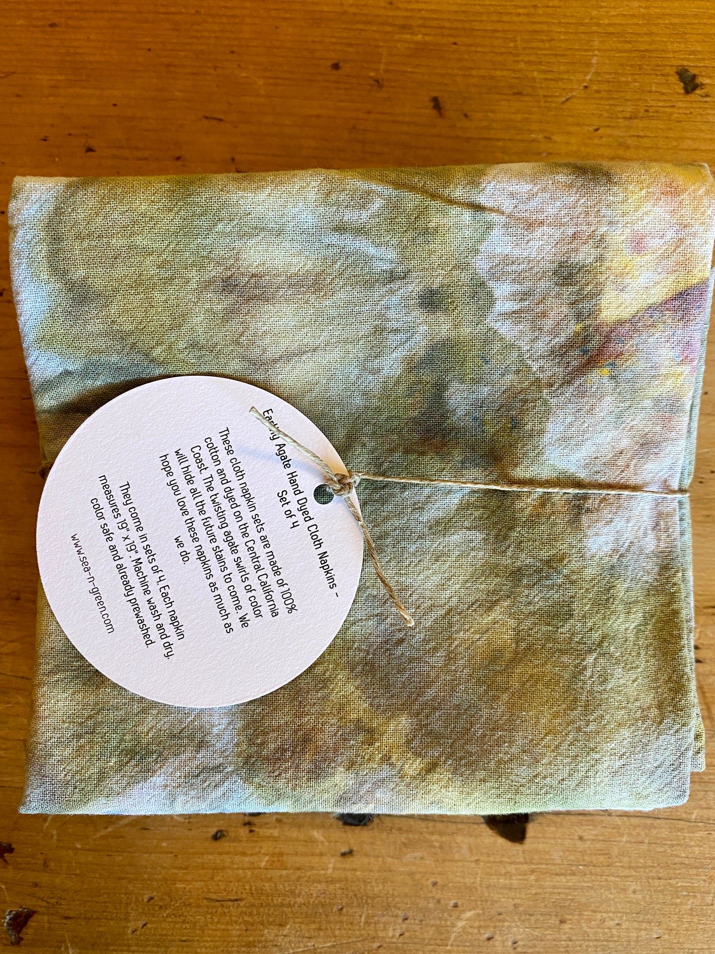 Earthy Agate Hand Dyed Cloth Napkins (Set of 4)
